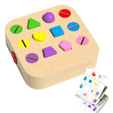Wooden Shape Sorter for Toddlers Montessori Color Recognition Preschool Learning Toy Durable Finish