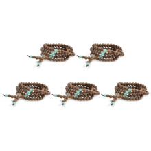 5X Neu 108 Sandelholz Buddhist Buddha Meditation Gebetskette Mala Armband Halskette