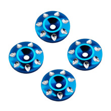 4X Rondelles de Vis M3 D'Aile de Queue en Métal pour Les Voitures Télécommandées de Camion de Buggy Hors Route Une L'échelle 1/8 1/10, Bleu