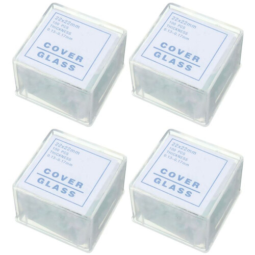 400Pcs Transparent Slides Coverslips Coverslides 22X22mm for Microscope