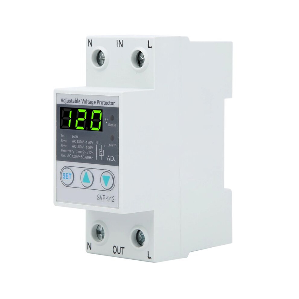 Svp912 40A 120V Ac Adjustable Self Recovery Under Voltage Current Protector Voltage Automatic Reset Protection 6033923059941