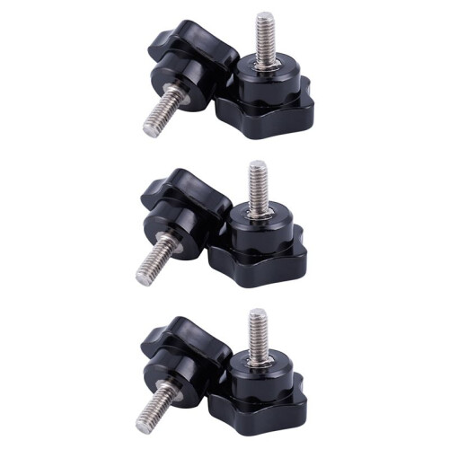 M6 x 15mm Male Thread Screw Star  Locking Screw Handle Black 6 Pcs
