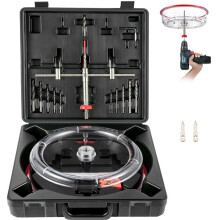 40-200mm Adjustable Steel Hole Saw Cutter Kit with Shield Hole Cutter Drill Bit DIY Tool for Sheetrock Veneer Slates