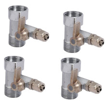 4X Ro Adaptateur Eau D'Alimentation 1/2 Pouce À 1/4 Pouce Robinet Robinet À Tournant Sphérique Robinet D'Alimentation Par Osmose Inverse Argent