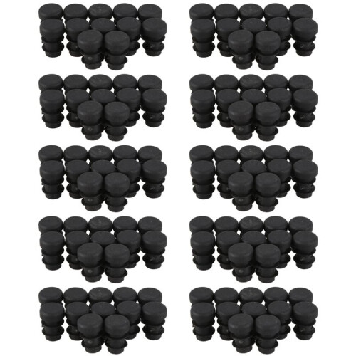 120 Pcs Plastic 12mm Pipe End Blanking Caps Bung Tube Insert Plug Round Black