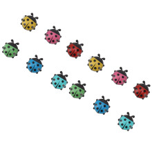 12pcs Resin Ladybug Refrigerator Magnets Cute Cartoon Decor 1.7x1.5cm