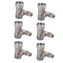 6X Ro Speisewasseradapter 1/2 Zoll Bis 1/4 Zoll Kugelhahn Wasserhahn Feed Umkehrosmose Silber