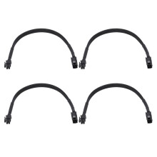 4X Sleeved ATX 4 Pin P4 Male to ATX P4 Female CPU Power Extension Cable Black