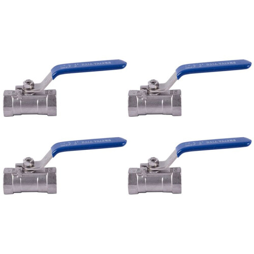 4X 1/2 inch Stainless Steel Internal Thread Lever Handle  Valve