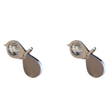 2pcs 30mm 3X Pocket Folding Lupe Leselupe Lupe mit Schlüsselanhänger Silber