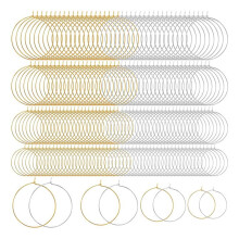 280 Peças de Brincos de Argola Hipoalergênicos, 20 mm, 25 mm, 30 mm e 35 mm, Achados para Brincos de Argola Redonda, para Fabricação de Joias