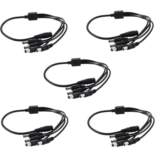 5X 1 to 4  Power 4-Port Splitter Adapter Adaptor Cable CCTV Camera