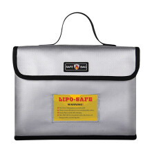 Bolsa Protetora de Bateria de Lipo À Prova de Explosão e Fogo, para Armazenamento e Carregamento de Bateria com Zíper Duplo de Metal
