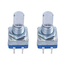 2X Sull'Interfaccia Albero 20 Punti Snap E Encoder Rotativo 360 Centigrado Pulsante Blu + Argento