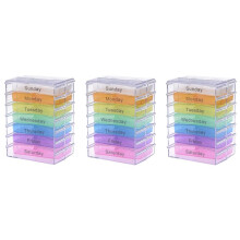 3X Medicine Weekly Storage Pill 7 Day Tablet Sorter Box Container Case Organizer