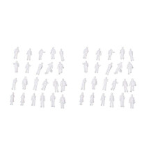 200Pz Scala HO 1: 100 Bianca Modello Persone Non Dipinte Figure del Treno