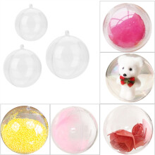 Plastic Fillable Christmas Ornaments 20 pcs 5cm Clear DIY Tree Decorations