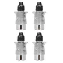 4X Plugue de Reboque de 7 Pinos Pino Redondo Resistente Conector de Fiação de 7 Polos 12V Barra de Reboque de Reboque de Caminhão Plug N Tipo