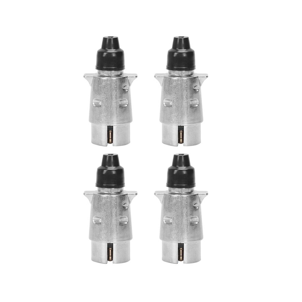 4X 7-Pin Trailer Plug Round Pin 7-Pole Wiring Connector 12V Towbar Towing Caravan Truck Plug N Type Trailer End 6031119536221