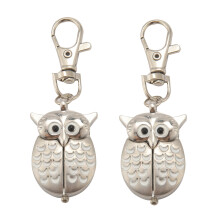 2X Double Hibou Ouvert Keyring Pocket Watch