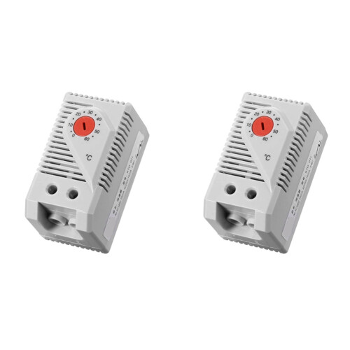 2X Mechanical Thermostat, KTO011 0-60Celsius Adjustable Compact Normally Close(N.C) Temperature Controller ,Red