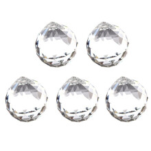 5pcs 40MM Feng Shui Faceted Decorating Crystal Pendant (Clear)