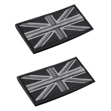 2X FASHION Union Jack UK Flagge Abzeichen Patch Stick ZurÜCk 10 x 5 cm NEU, (Schwarz / Grau)