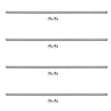 4pcs 320mm x M8 Stainless Steel Thread Bar Stock Rod Silver Tone