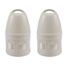 2X Removeble White Plastic Drinker with Handle for Pigeons Bird Supplies 29cm x 17cm
