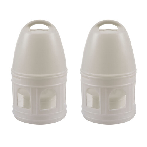 2X Removeble White Plastic Drinker with Handle for Pigeons Bird Supplies 29cm x 17cm