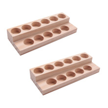 3X 11 LöCher Holz ÄTherisches ÖL Tablett Handgemachte Natur Holz PräSentations StäNder Demonstration Station für 5-15 Ml Flaschen