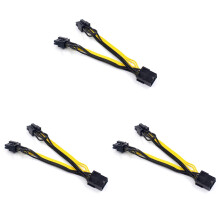 3X EPS CPU 8Pin to 2-Port PCIe 8Pin Dual PCI-E 6+2Pin Y Splitter Miner GPU Card Power Supply Cable Cord 18AWG