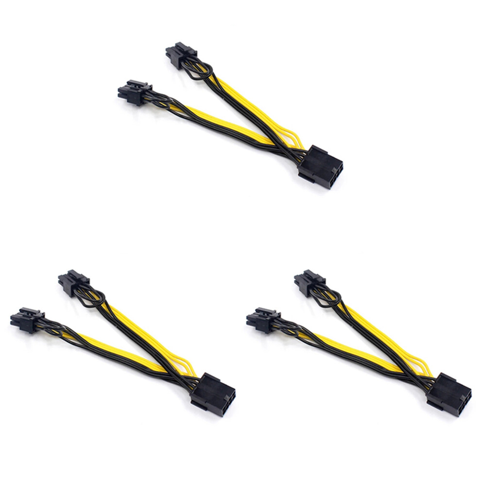 3X Eps Cpu 8Pin To 2-Port Pcie 8Pin Dual Pci-E 6+2Pin Y Splitter Miner Gpu Card Power Supply Cable Cord 18Awg 4711643187886