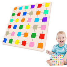 Wooden Color Matching Puzzle for Kids | Educational Wooden Logic Puzzle, Color Recognition, Travel Size