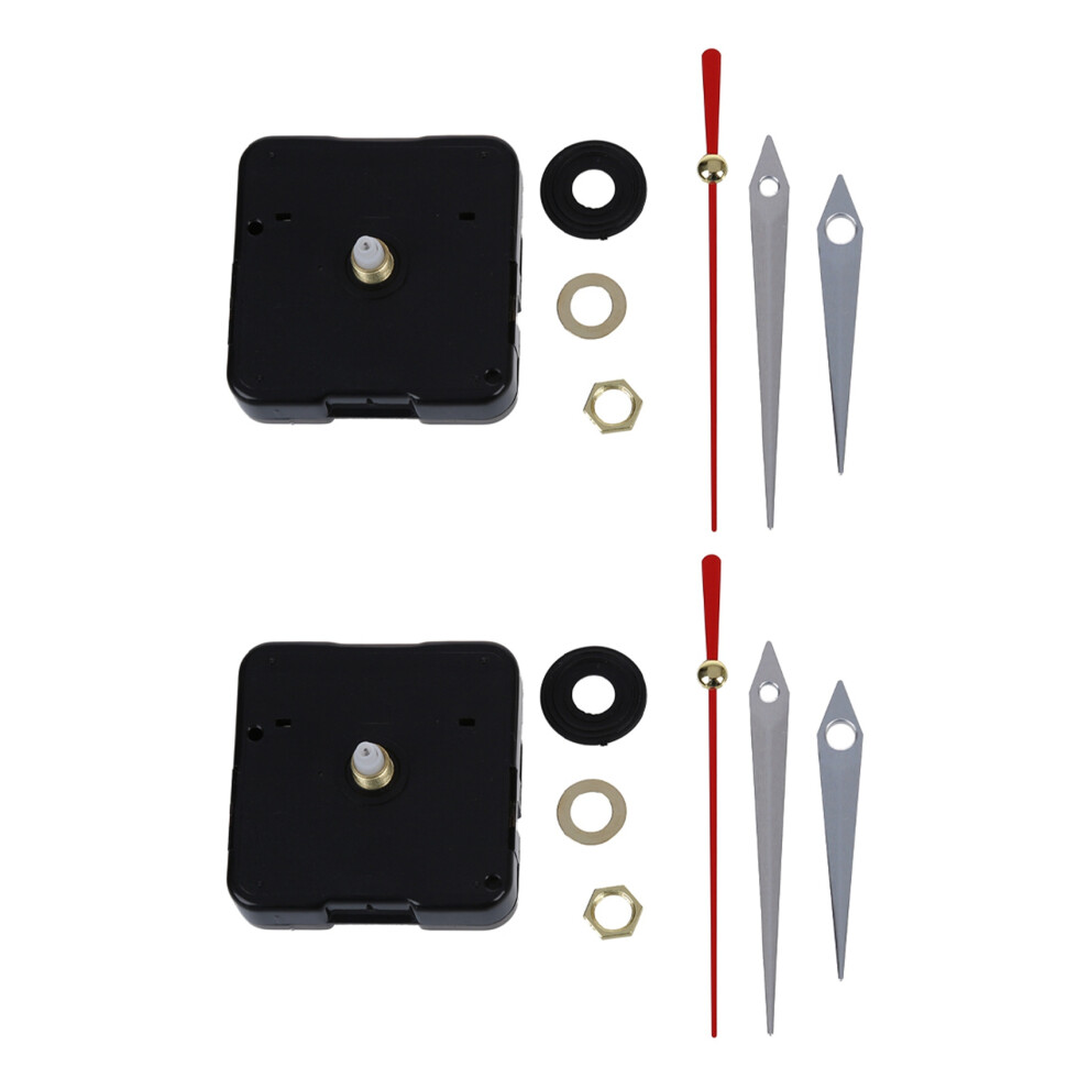 Photos - Climbing Gear 2X Clock Mechanism Quartz Movement 6 Silver Hands Rouge DIY Repair