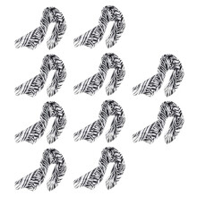 10X Black White Chiffon  Strips Striped Women Shawl Scarves Wrap Pashmina Gift