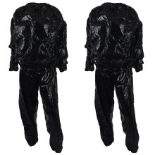 2X Heavy Duty Fitness Perte de Poids Sweat Sauna Suit Exercice Gym Anti-Rip Noir XXXL