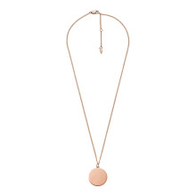 Fossil Necklace for Women Drew, Length: 460mm+55mm, Width: 21.5mm, Height: 21.5mm Rose Gold Stainless Steel Necklace, JF04386791