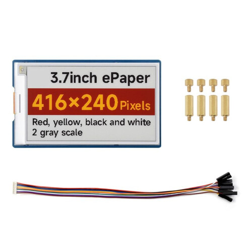 3.7inch E-Paper Display Module 416x240 Red-Yellow-Black-White for  Raspberry Pi ESP32 STM32 Module Version