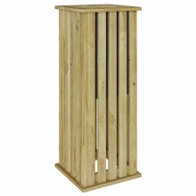 Jardinière - HELLOSHOP26 - 33 x 33 x 85 cm - Geïmpregneerd dennenhout - Bruin - Weerbestendig