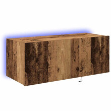 Mobile TV a parete - HELLOSHOP26 - 80 x 35 x 31 cm - Illuminazione LED multicolore - Legno ingegnerizzato - Montaggio a parete