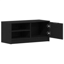 Mobile TV - HELLOSHOP26 - 80 x 35 x 36,5 cm - Nero - Pannelli di particelle - 1 porta a filo