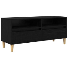 Mobile TV - HELLOSHOP26 - 100 x 34,5 x 44,5 cm - Rovere nero - 1 cassetto &amp; 1 ripiano - Legno ingegnerizzato