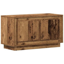 Mobile TV - HELLOSHOP26 - 80 x 35 x 45 cm - 2 porte - Legno marrone - Profilo basso