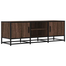 Mobile TV - HELLOSHOP26 - 120 x 35 x 41 cm - Rovere marrone - Struttura in metallo - Grande spazio di archiviazione