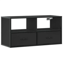 Wand TV-meubel - HELLOSHOP26 - 80x31x39,5 cm - Industrieel ontwerp - Wandbevestiging - Engineering hout &amp; metaal