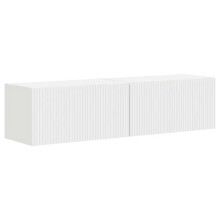 Mobile TV a muro - HELLOSHOP26 - Moderno - 2 porte - 2 mensole - Bianco 60 x 31 x 29,5 cm