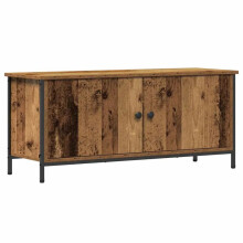 Mobile TV - HELLOSHOP26 - Rettangolare - 2 porte - 2 ripiani - Finitura legno antico