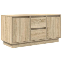 Mobile TV - HELLOSHOP26 - 100 x 41 x 50 cm - Rovere sonoma - Illuminazione LED RGB regolabile - 2 porte, 2 cassetti