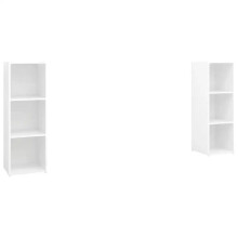 Mobile TV - HELLOSHOP26 - Set di 2 mobili TV modulari - Bianco - Pannelli di particelle - Posizionabile H/V